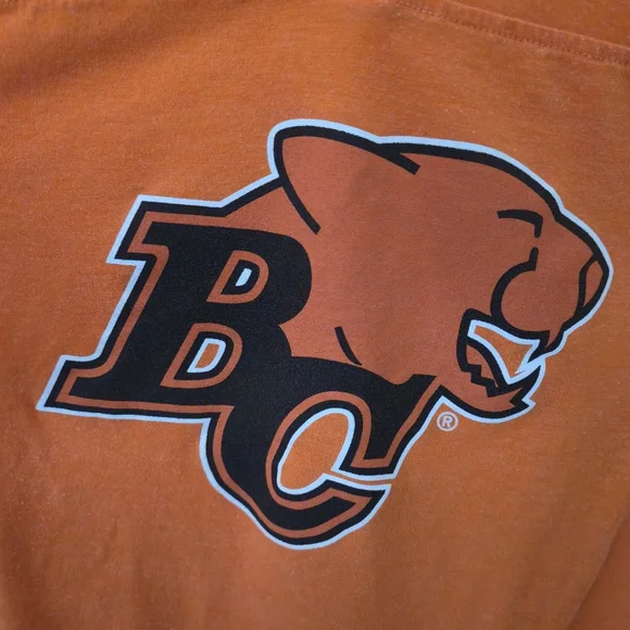 Soga Sports BC Lions CFL Jersey Style V-Neck Graphic T-Shirt Orange Size XL - Picture 5 of 8